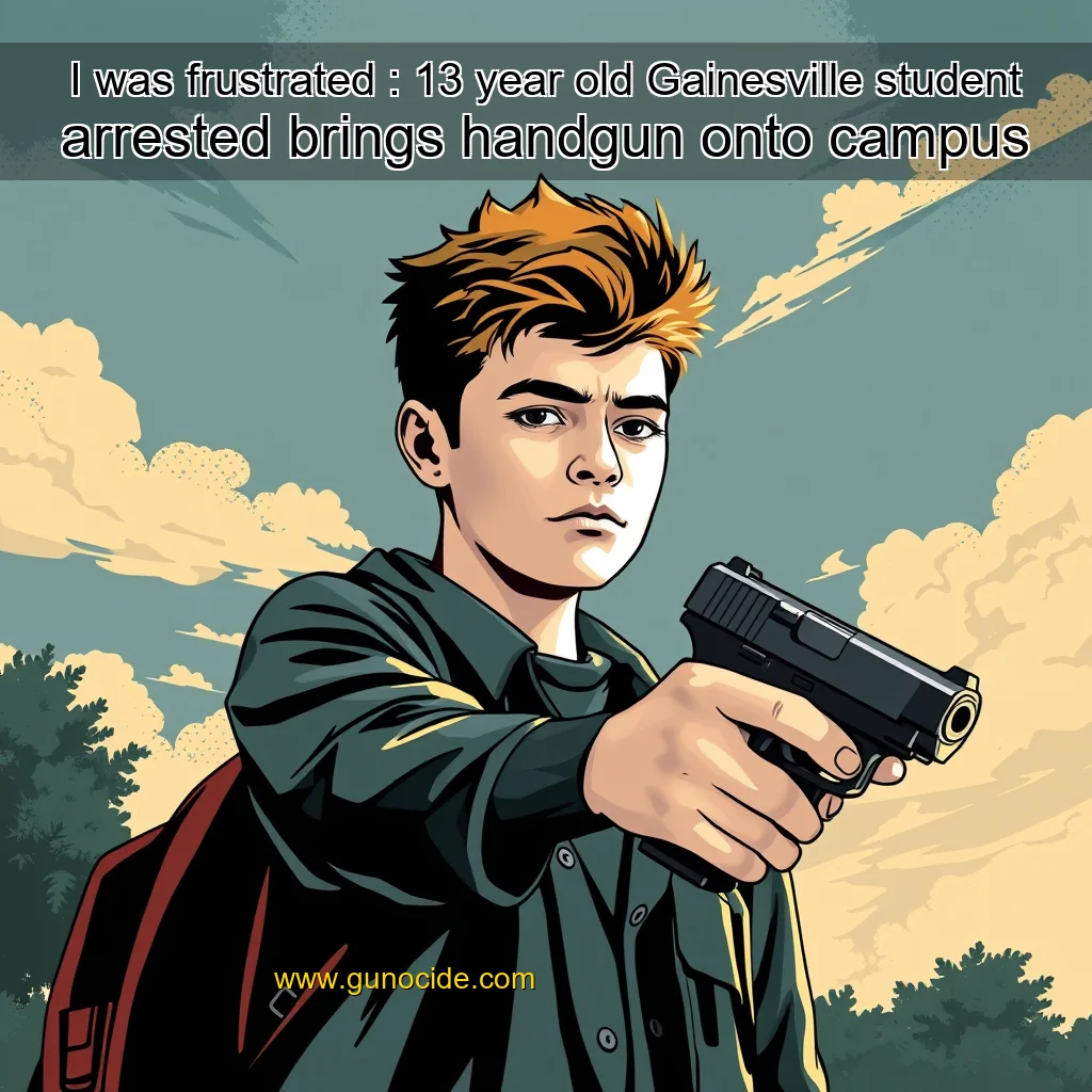 You are currently viewing I was frustrated : 13  year  old Gainesville student arrested  brings handgun onto campus